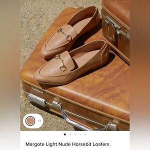 Lulu's Margote Light Nude Horsebit Loafers 6.5-7